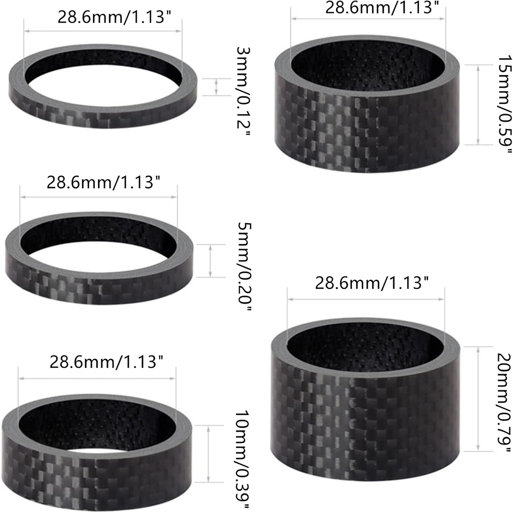 Edelweiss Stem Cell - 5 Pcs Bicycle Headset Spacer, Carbon
