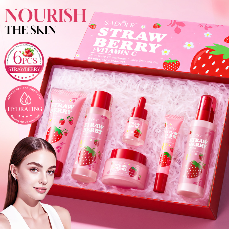 Luxury Skincare For Women - Strawberry VC Brightening Luxury Care 6-piece