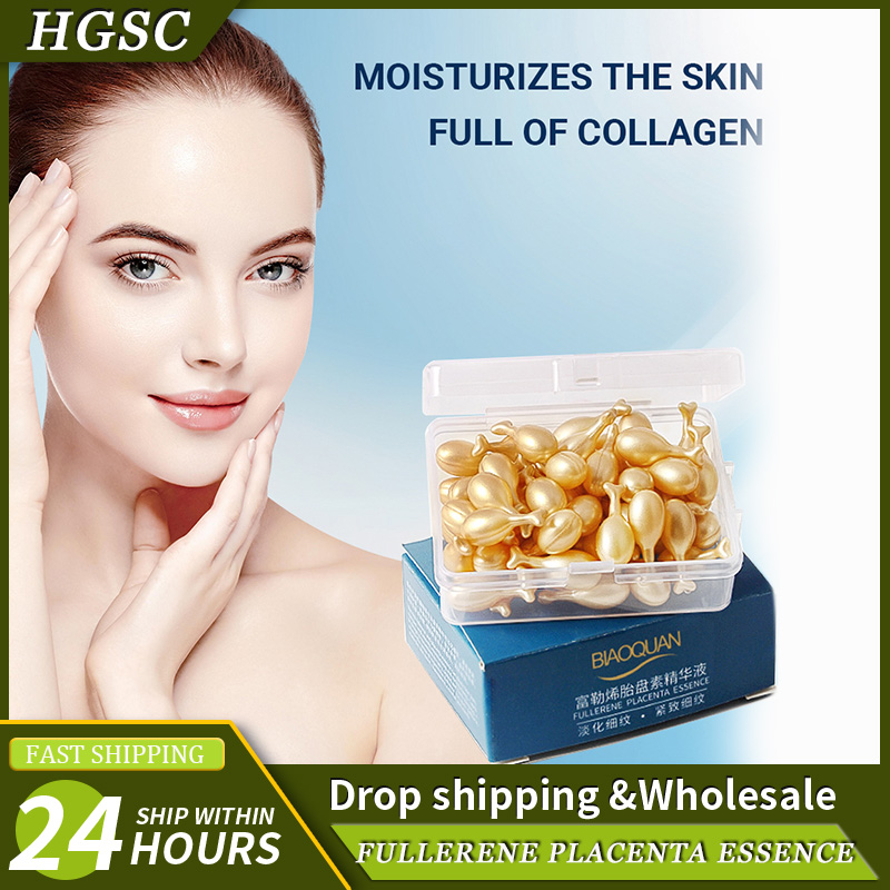 50PCS Face Serum Hyaluronic Ac - Placenta Extract Serum ulasan dan harga